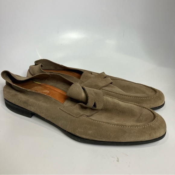 Wolf & shepherd tan suede loafers men’s size 12.5 preppy casual business casual - Picture 4 of 11